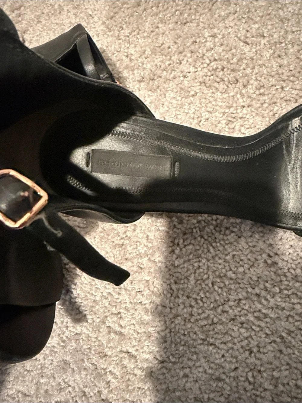 Alexander Wang Black Ankle-Strap Block Heel Sandals with Rose Gold